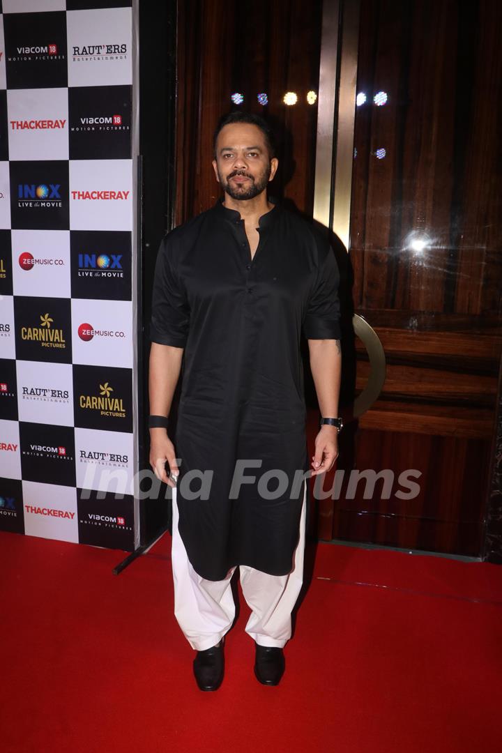 Rohit Shetty spotted at Thackeray movie screening