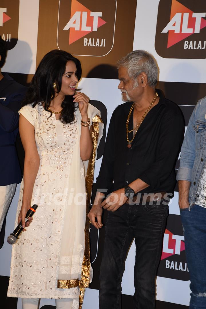 Sanjay Mishra and Mallika Sherawat at the launch of 'Boo Sabki Phategi'