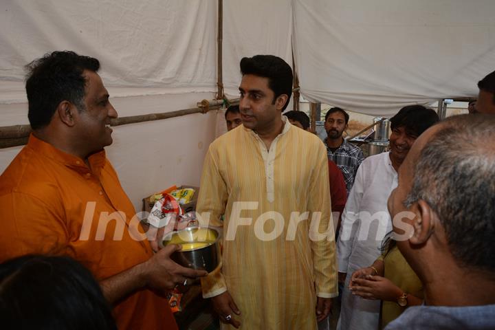 abhishek Bachchan at Anurag Basu's Saraswati Pooja