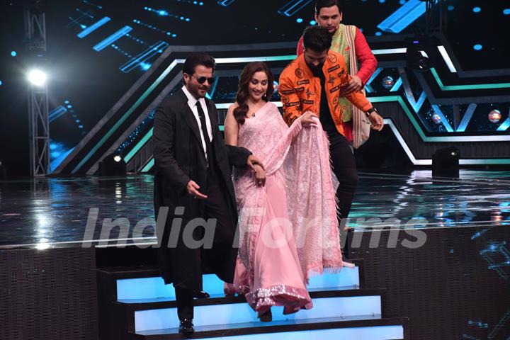 Anil and Madhuri at promotions of Total Dhamaal