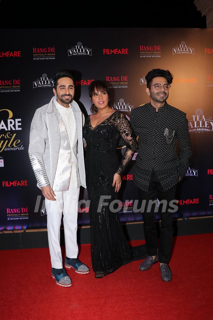 Ayushmann, Richa and Aparshakti attend Filmfare Awards