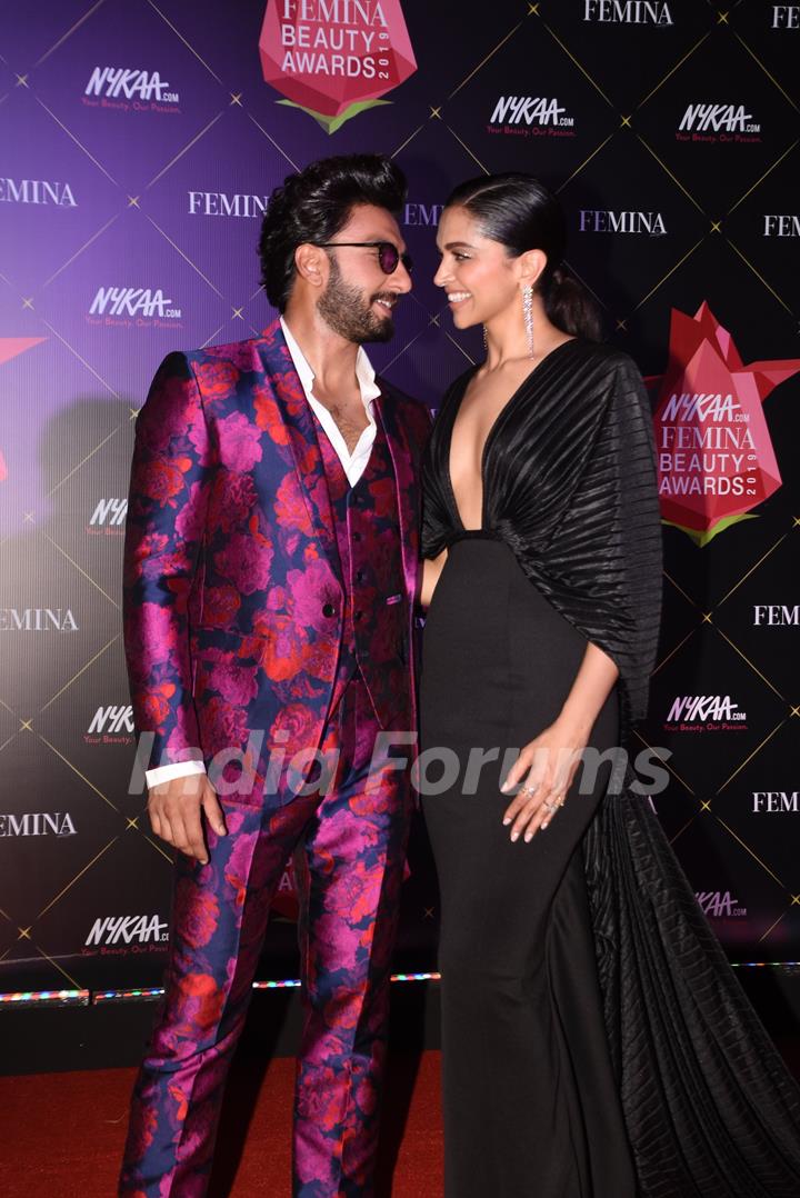 Deepika and Ranveer at Nykaa Femina Beauty Awards 2019