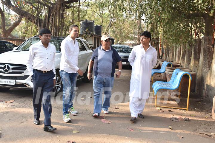 Satish Kaushik Spotted at Raj Kumar Barjatya's Funeral