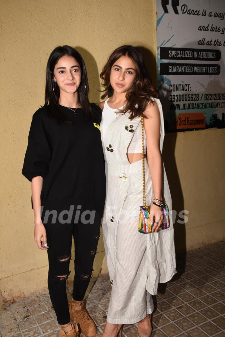 Sara Ali Khan and Ananya Panday at Sonchiriya special screening