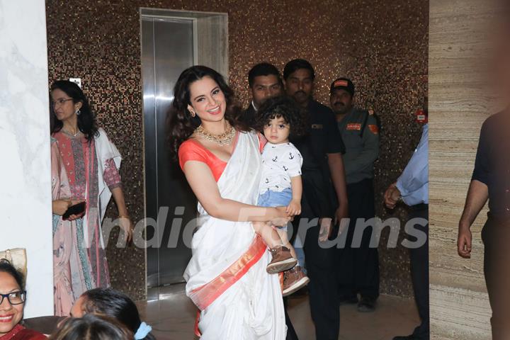 Bollywood actress Kangana Ranaut snapped at Manikarnika Success bash!