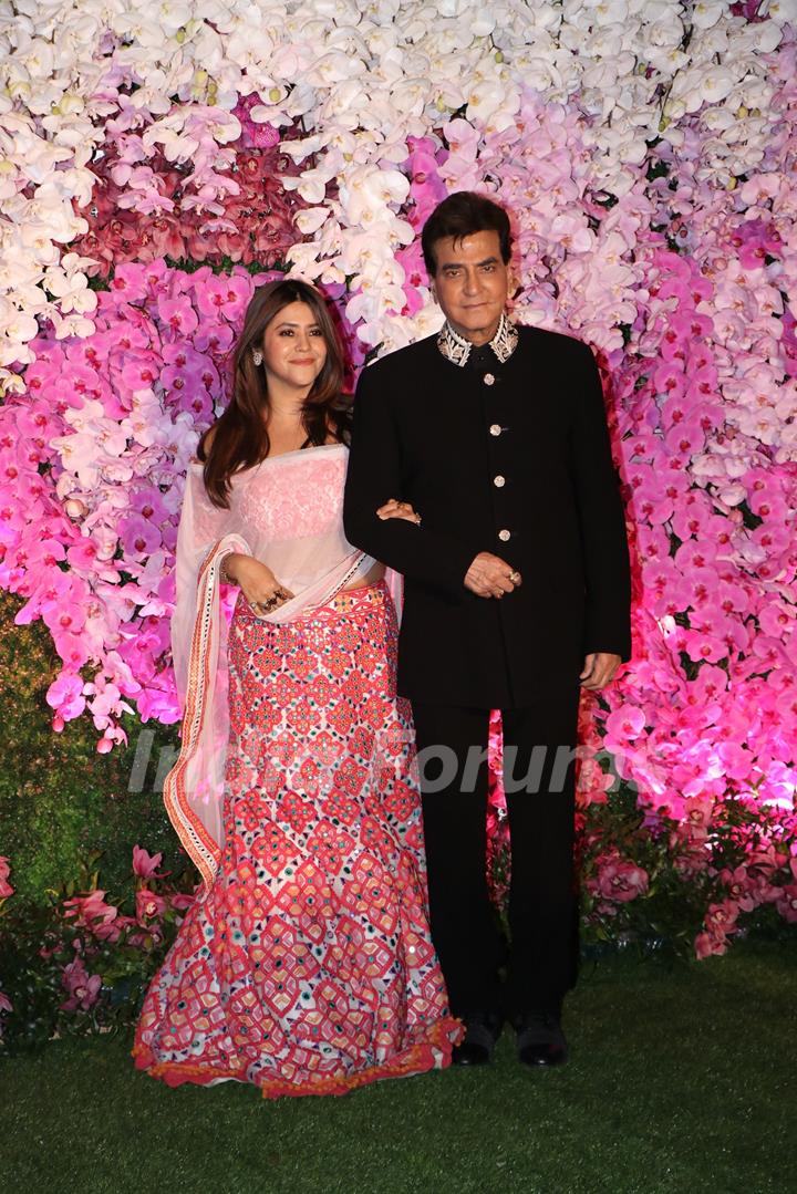 Jeetendra and Ekta Kapoor at Ambani Wedding!