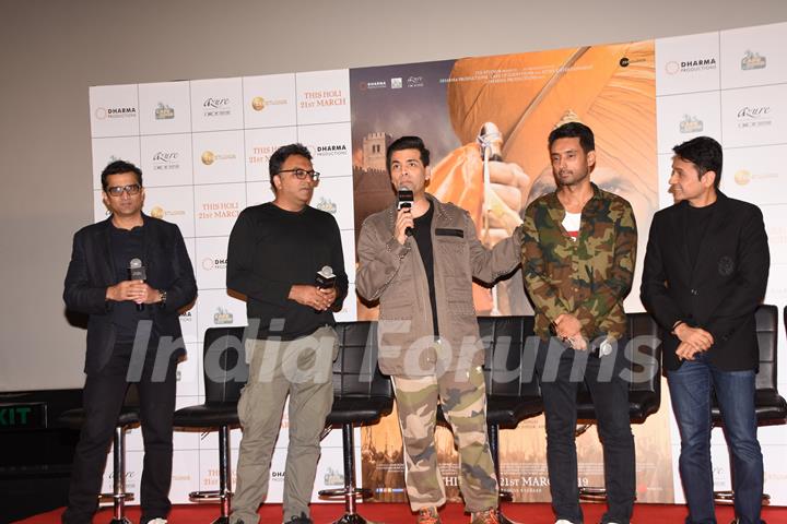 Karan Johar and Anurag Singh at Kesari Press Conference