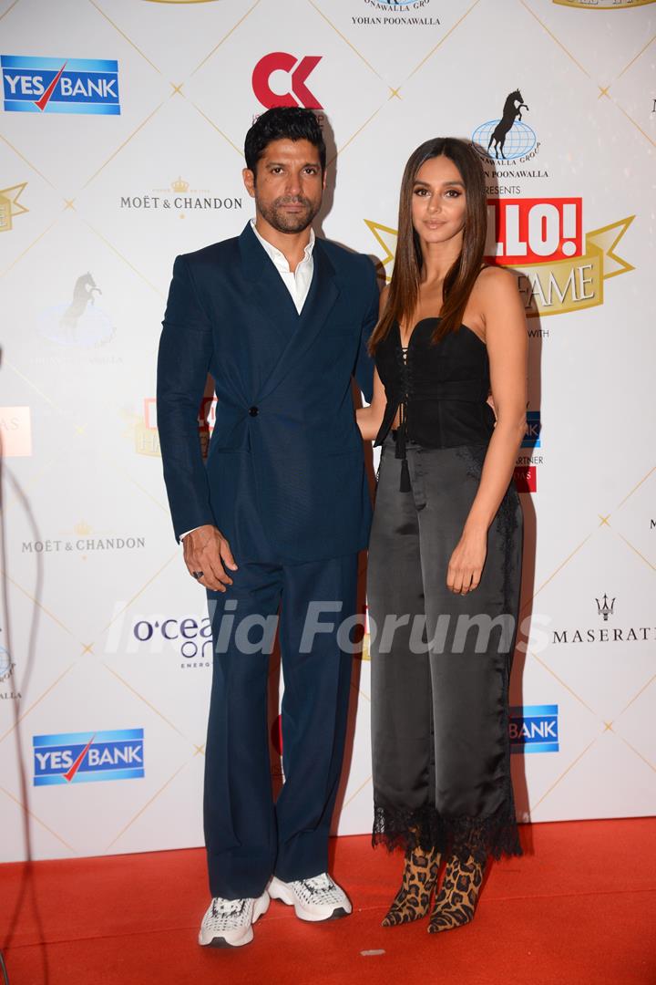 Farhan Akhtar and Shibani Dandekar at the Hello Hall of fame awards!