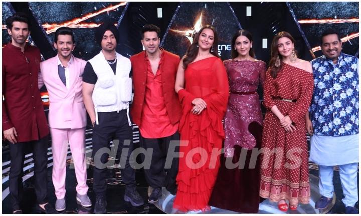 The cast of Kalank at the sets of Rising Star season 3!