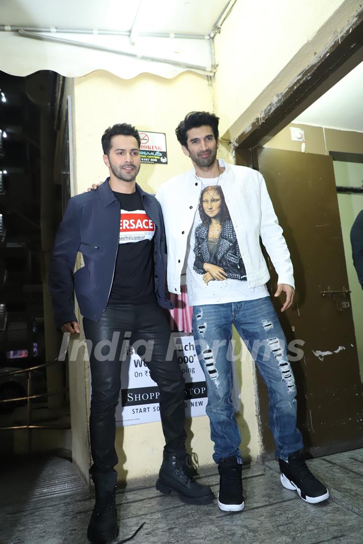 Varun Dhawan and Aditya Roy Kapur attend the special screening of Kalank