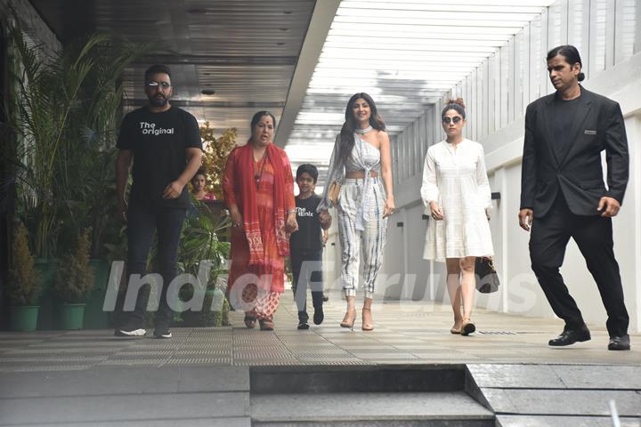 Shilpa Shetty snapped with family