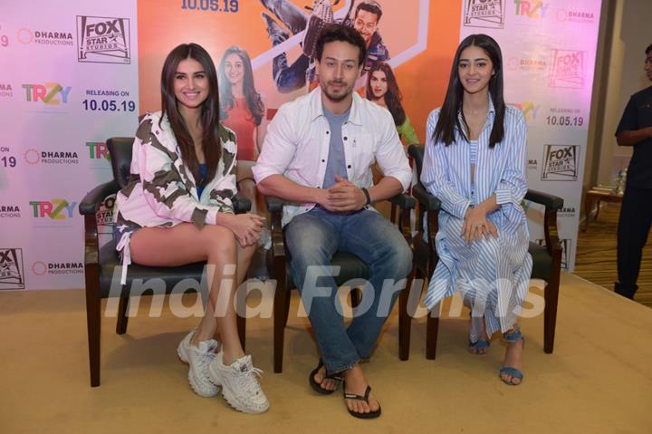 Tara Sutaria, Tiger Shroff, and Ananya Panday at the Press Conference of SOTY 2 