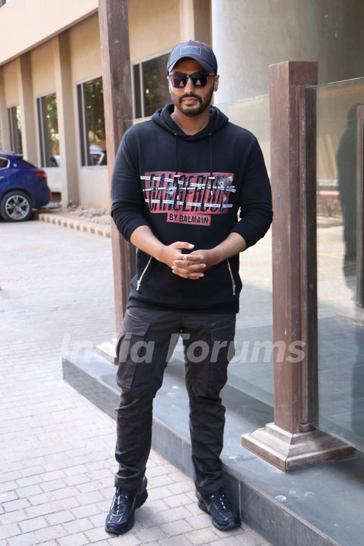 Arjun Kapoor snapped in a candid moment at the promotions of India's Most Wanted! 