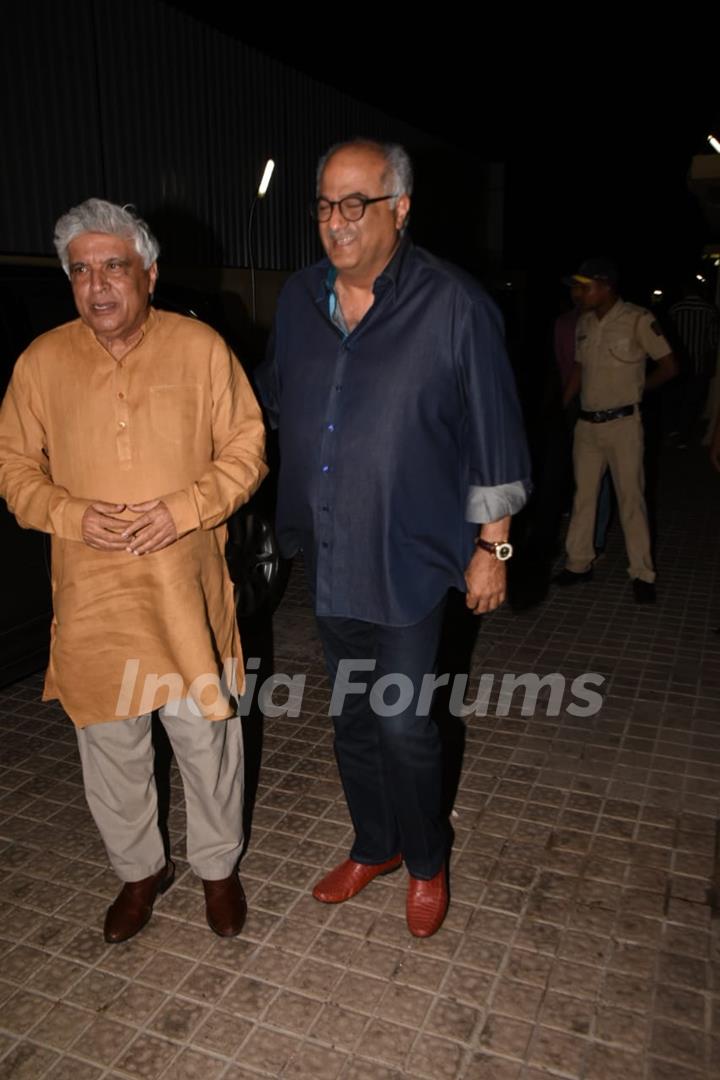 Javed Akhatar and Boney Kapoor spotted at special screening of India's Most Wanted