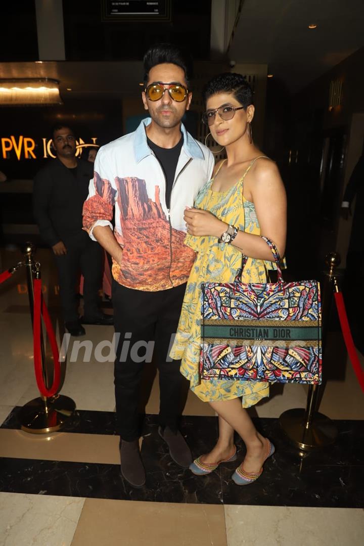 Ayushmann Khurrana and wife Tahira Kashyap spotted at special screening of 'De De Pyar De'