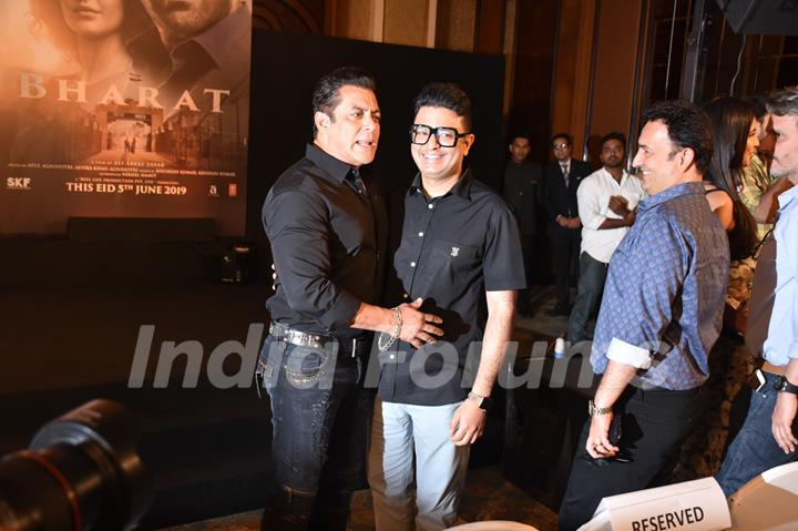Salman Khan with Bhushan Kumar snapped at Bharat song launch 
