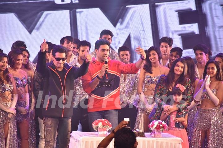 Shiamak Davar, Abhishek Bachchan and Aishwarya Rai Bachchan snapped at an event