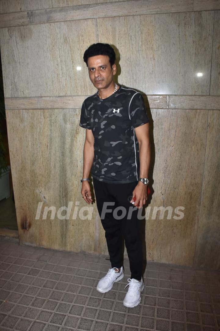 Manoj Bajpai snapped at special screening of India's Most Wanted.