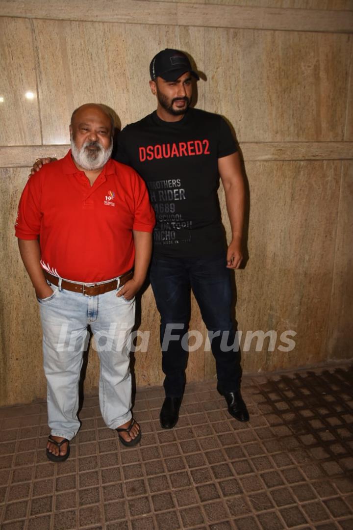 Arjun kapoor and Saurabh Shukla at the screening of India's Most Wanted