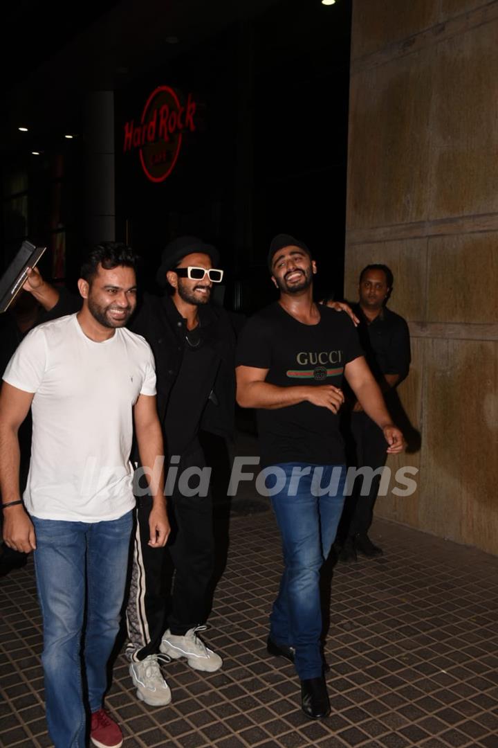 Ali Abaas Zafar, Ranveer Singh and Arjun Kapoor snapped at the special screening of India's Most Wanted