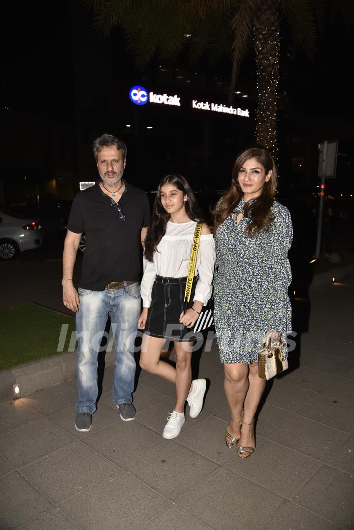 Raveena Tandon with family spotted around the town 