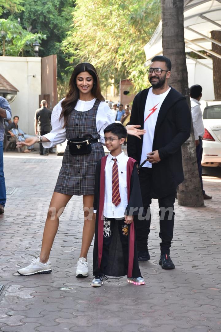  Shilpa Shetty and Raj Kundra's son Viaan's snapped at viaan's birthday party