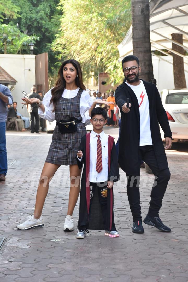  Shilpa Shetty and Raj Kundra's son Viaan snapped at viaan's birthday 