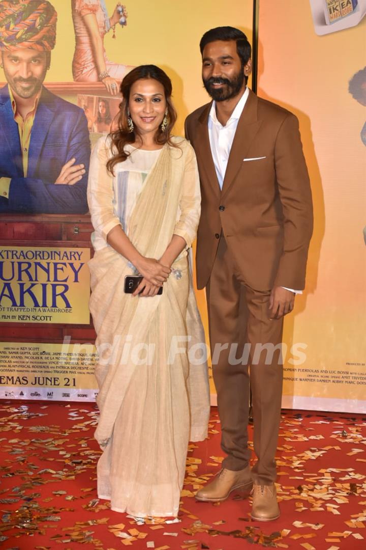 Dhanush and wife Aishwarya at the trailer launch of The Extraordinary Journey of the Fakir