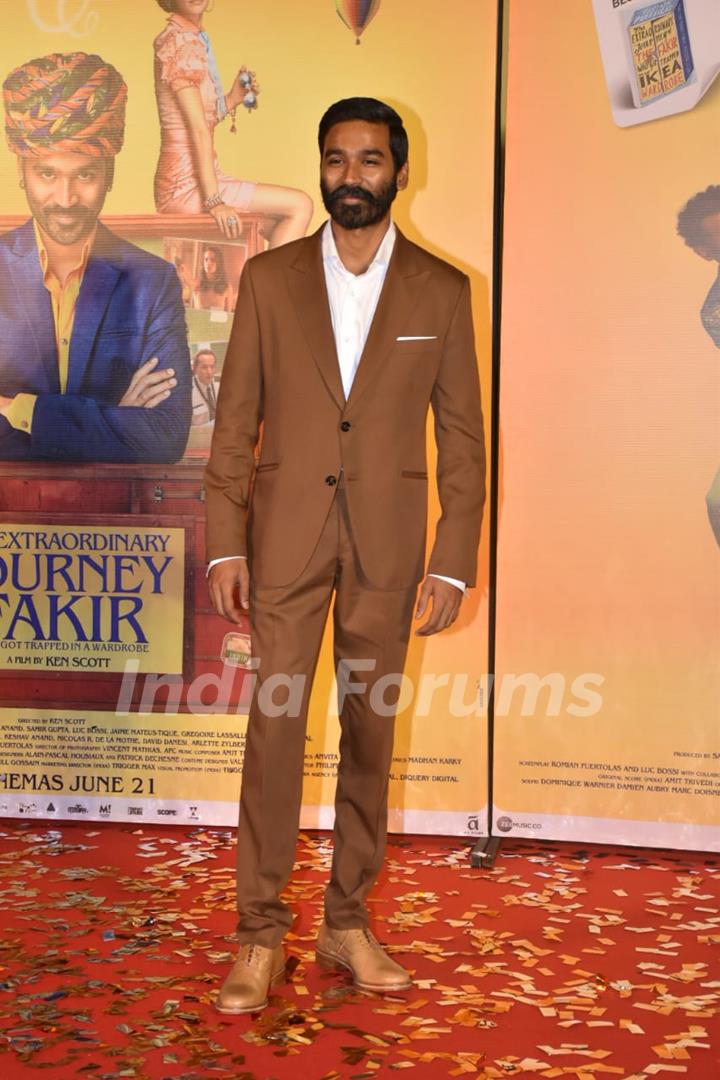 Dhanush at the trailer launch of The Extraordinary Journey of the Fakir