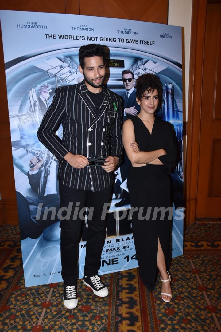 Siddhant Chaturvedi was snapped with Sanya Malhotra during the promotions of Men In Black International