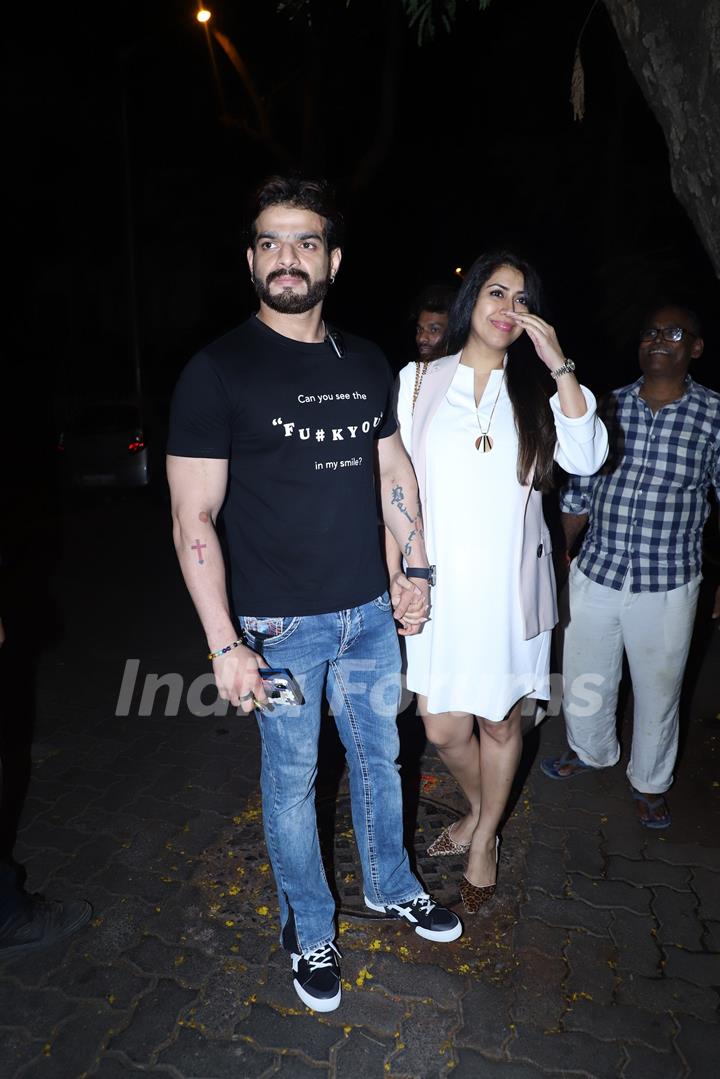 Karan Patel and Ankita Bhargava snapped at Ekta Kapoor's birthday bash