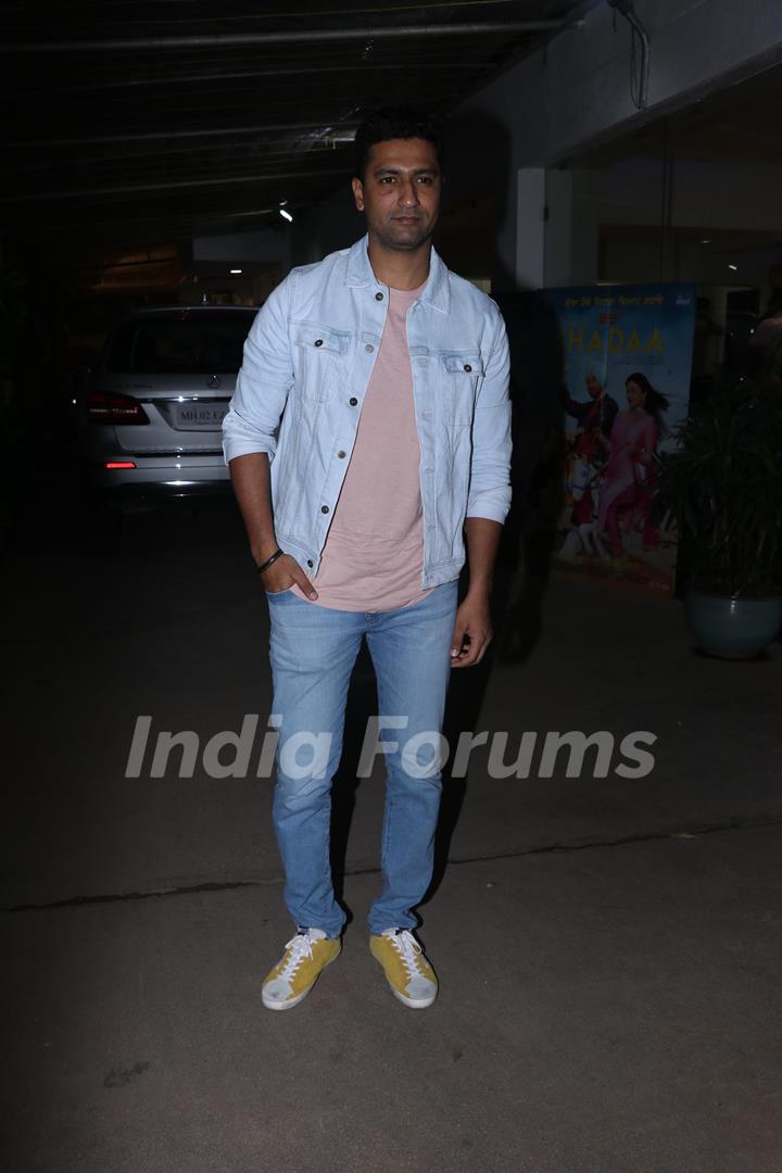 Vicky Kaushal was clicked during the screening of Shadaa