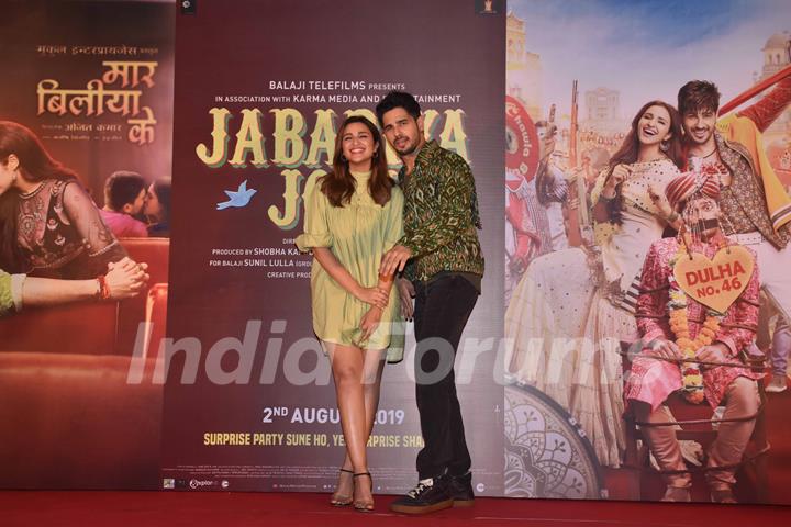 Bollywood celebrities at the promotions of Jabariya Jodi!