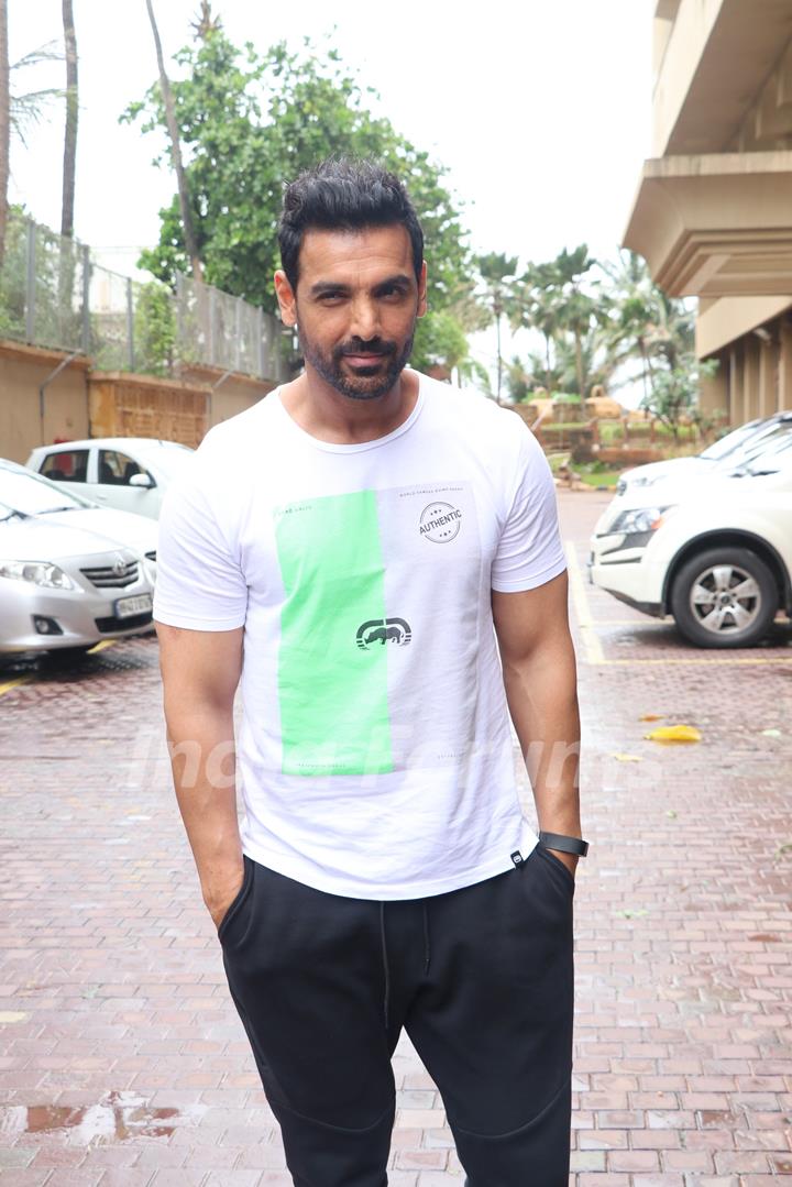 John Abraham and Mrunal Thakur at the promotions of Batla House!