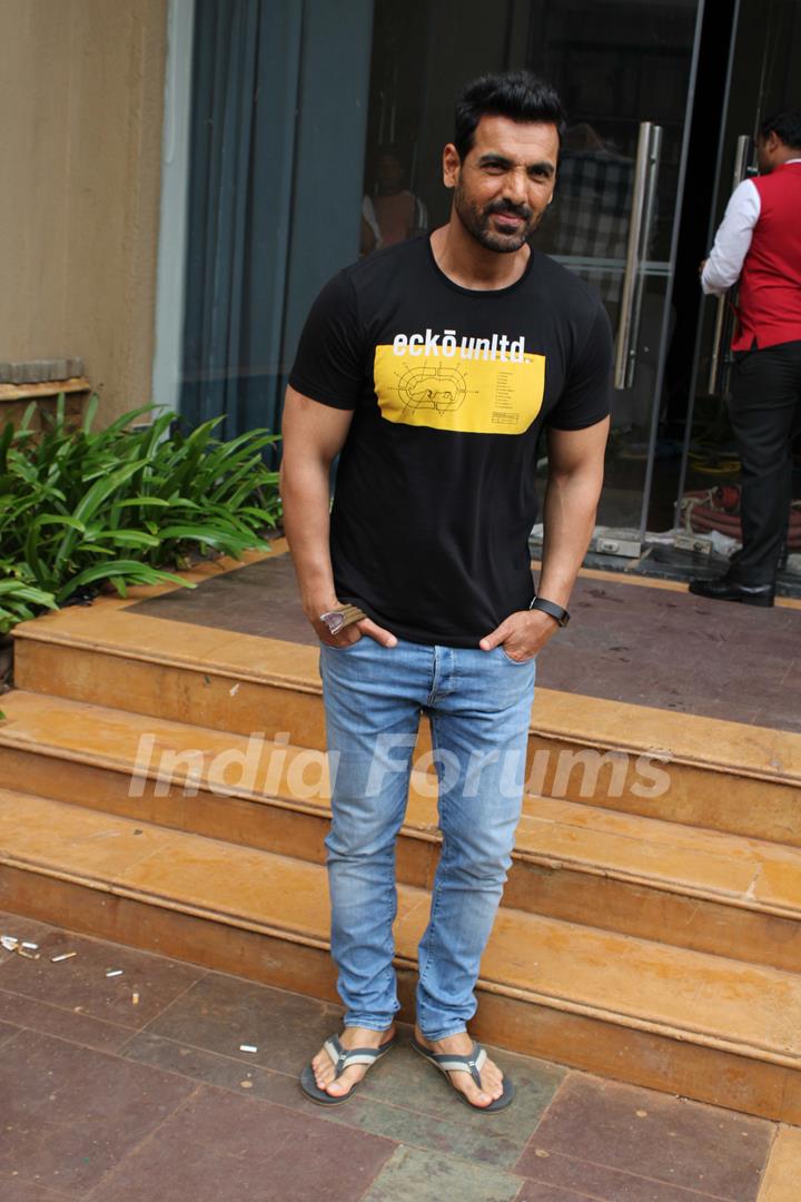 John Abraham and director Nikkhil Advani at the promotions of Batla House!