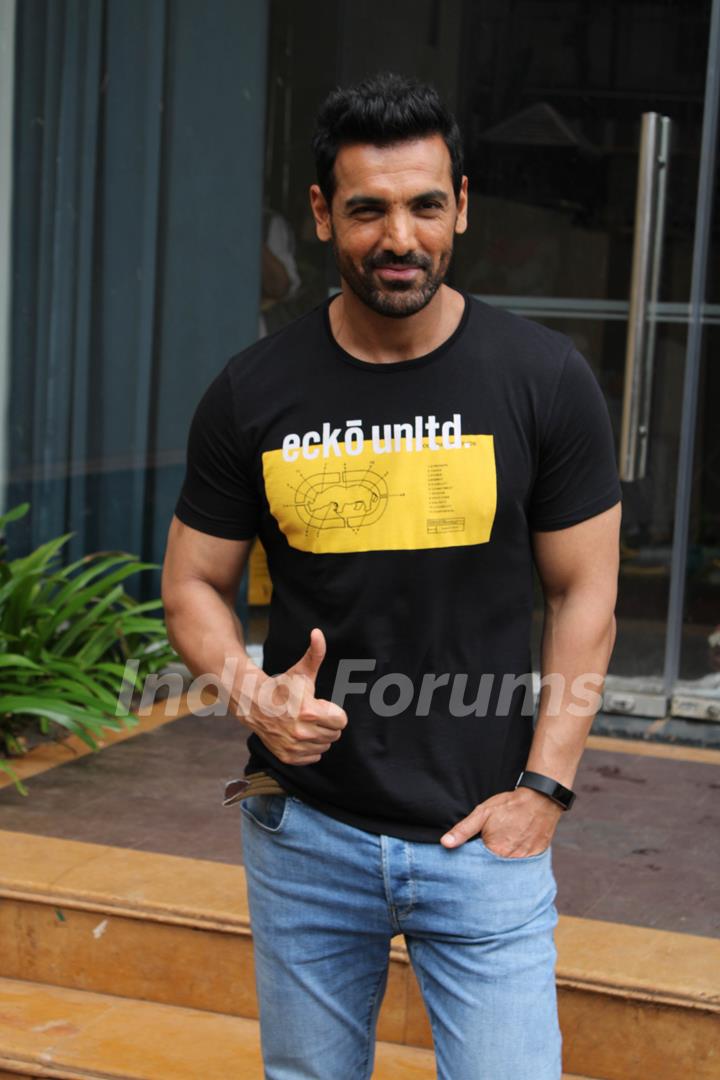 John Abraham and director Nikkhil Advani at the promotions of Batla House!