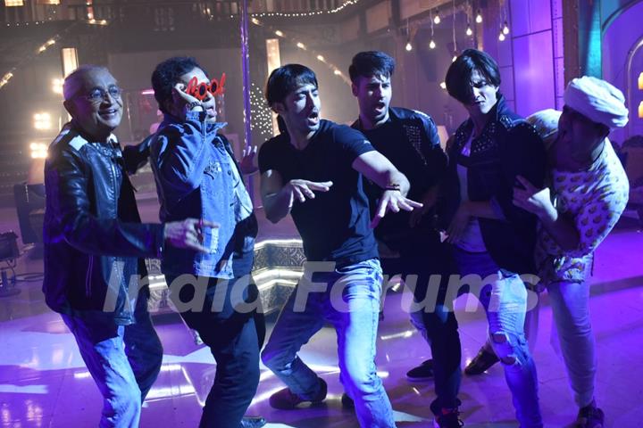 All men dancing at Kunal Bachelor's Party