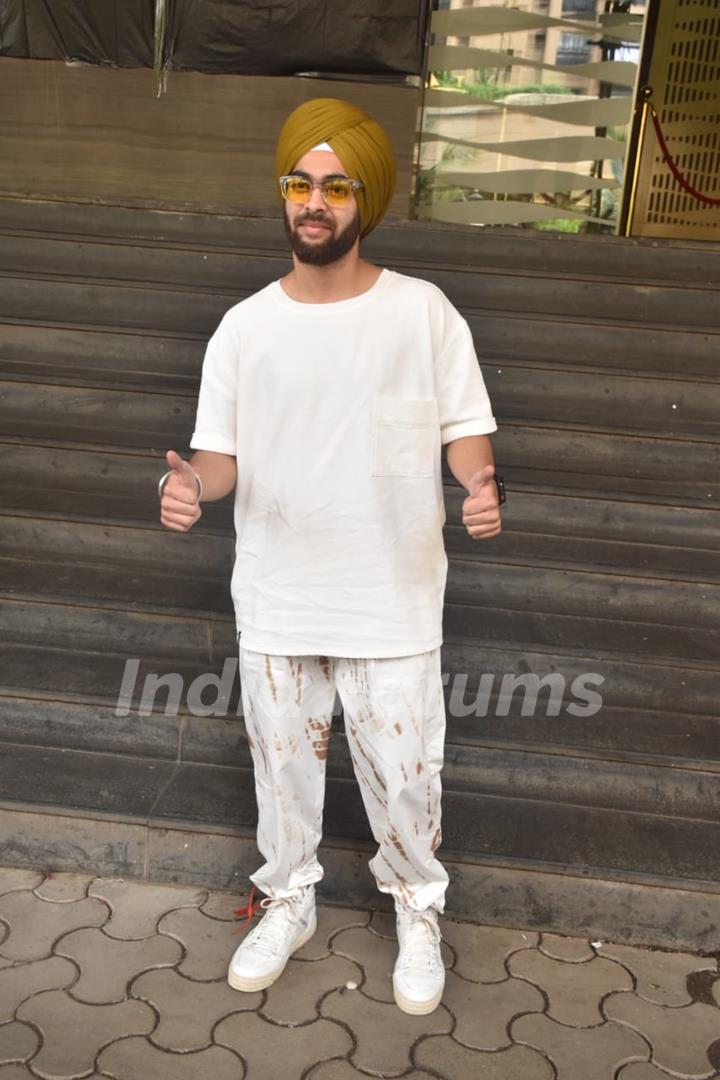 Manjot Singh snapped during the Dream Girl trailer launch