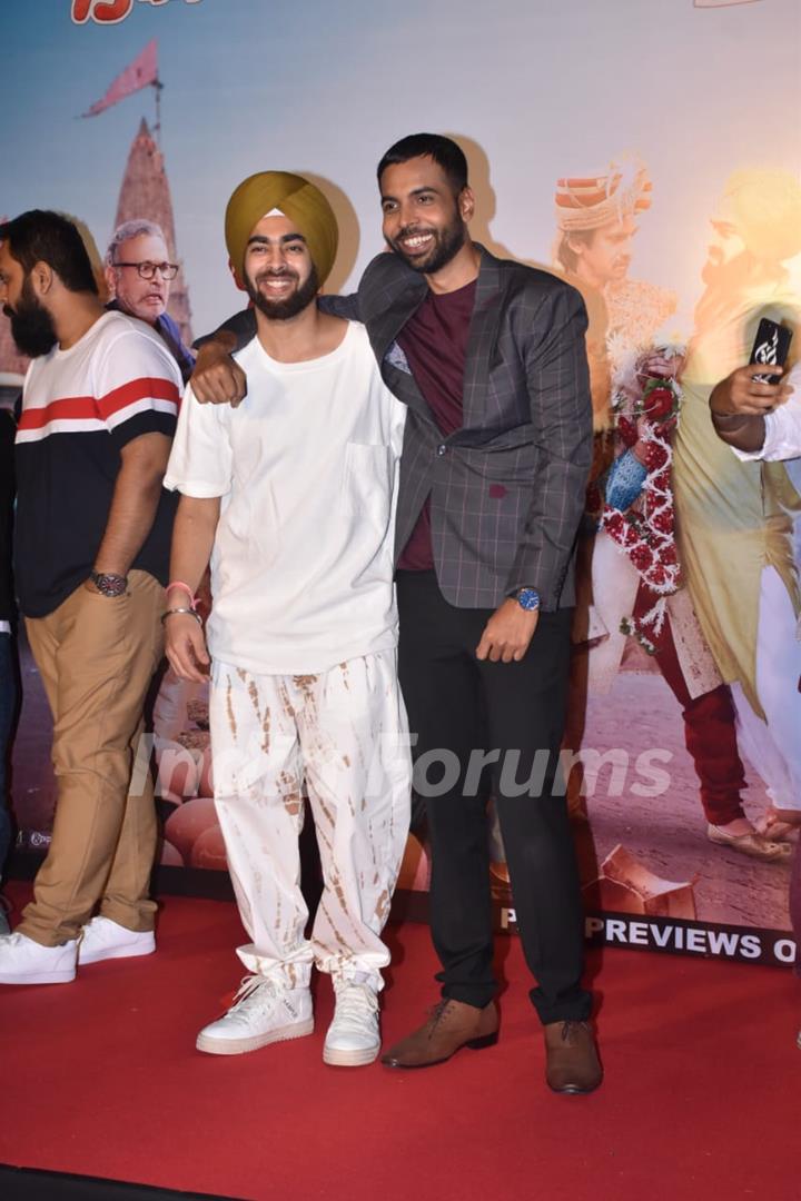 Manjot Singh and Abhishek Banerjee snapped during the Dream Girl trailer launch