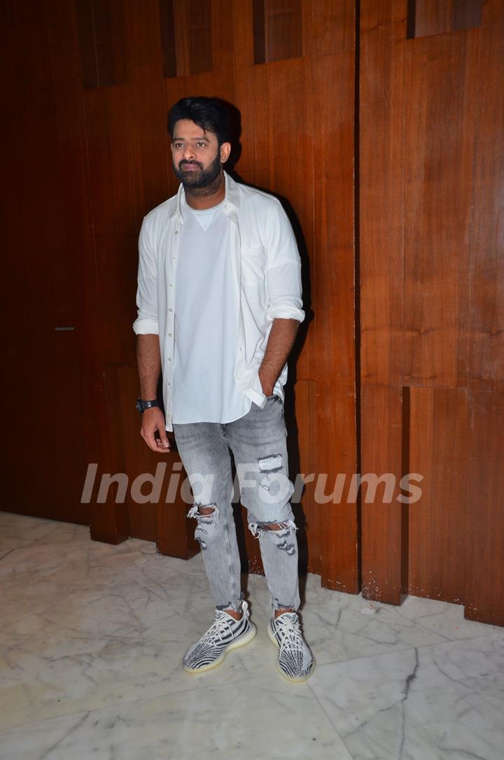 Prabhas snapped during the promotions of Saaho