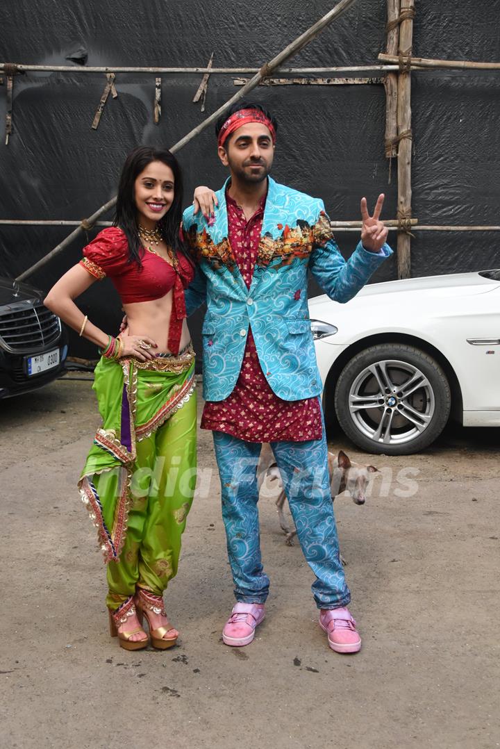 Nushrat Bharucha and Ayushmann Khurrana at the promotions of Dreamgirl!