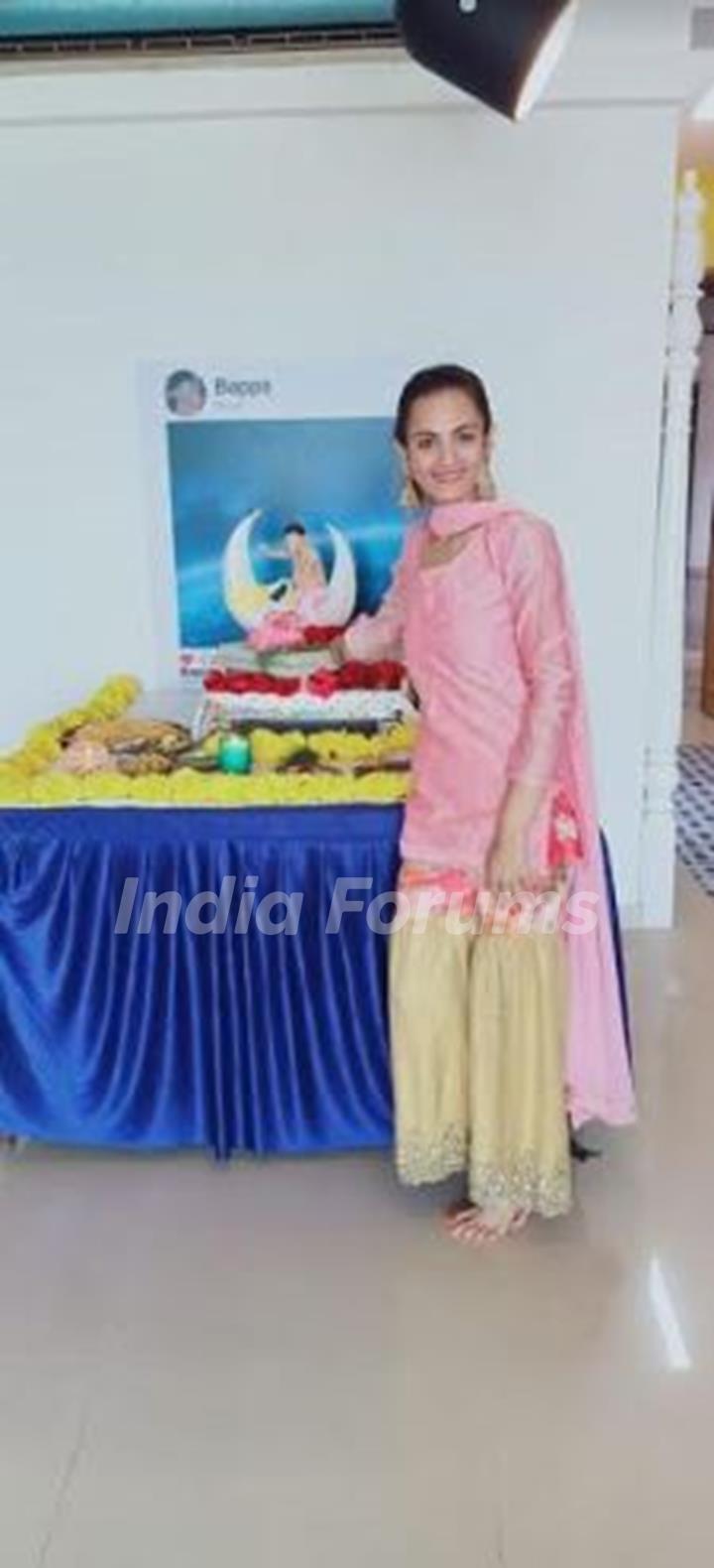 Shweta Rohira welcomes Ganpati at her house