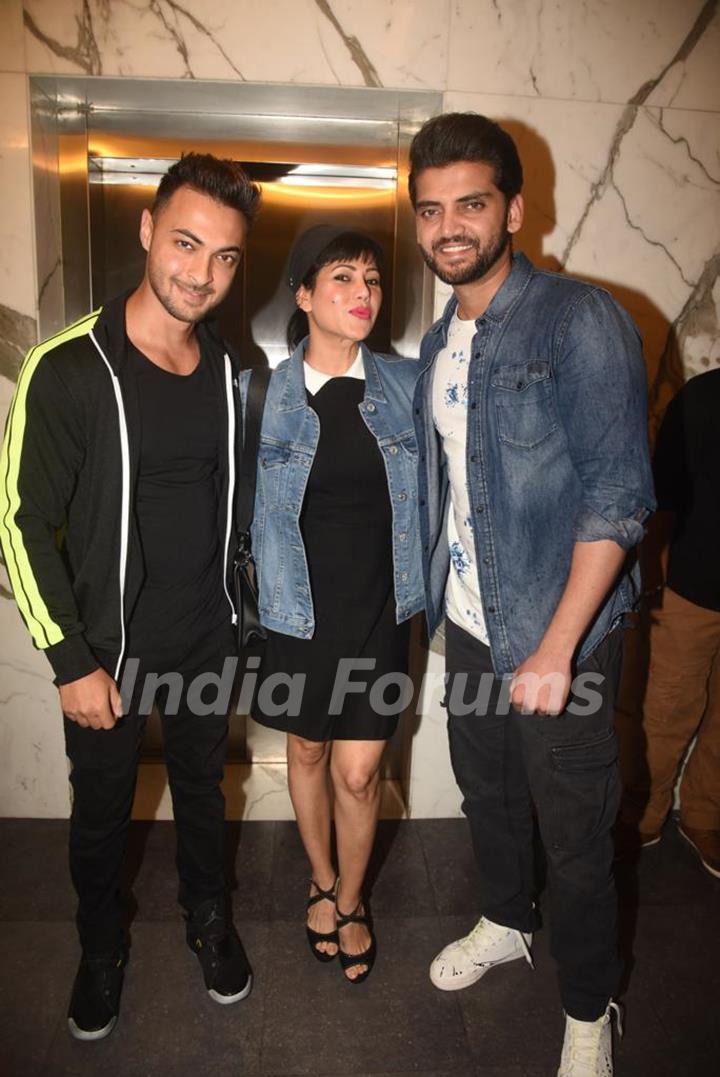 Aayush Sharma and Zaheer Iqbal at the special screening of Chhichhore!