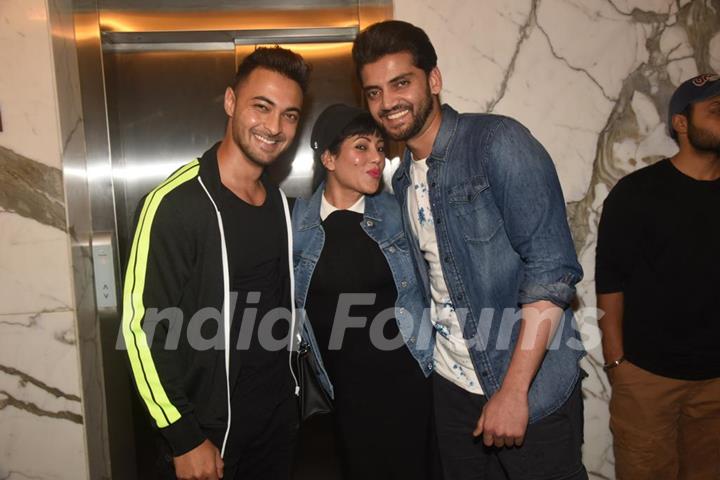 Aayush Sharma and Zaheer Iqbal at the special screening of Chhichhore!