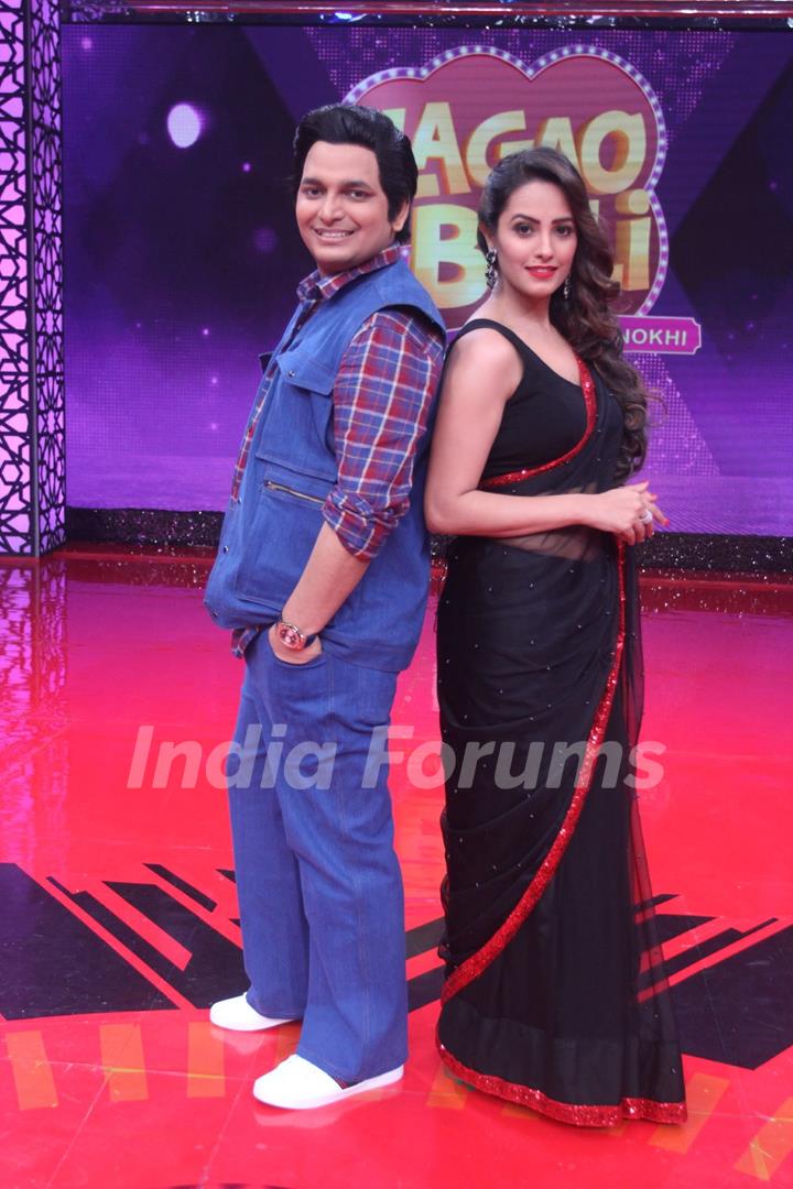 Paritosh and Anita Hassanandani on the sets of Lagao Boli