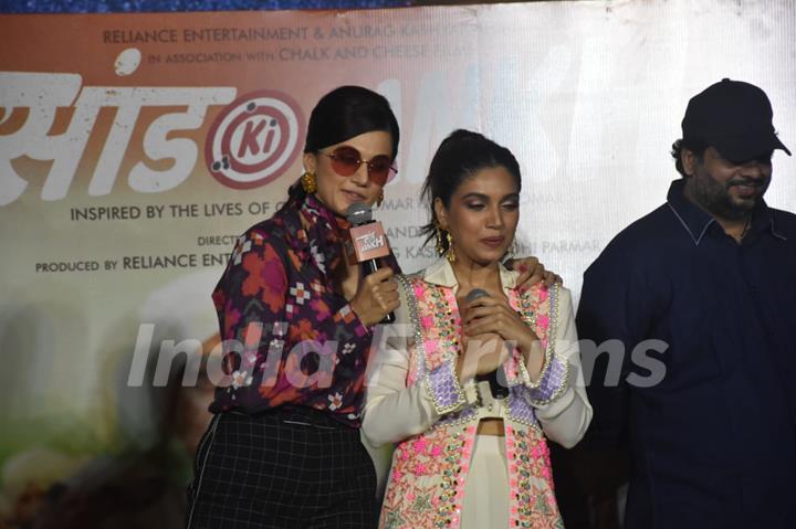 Taapsee Pannu and Bhumi Pednekar at the trailer launch of Saand Ki Aankh