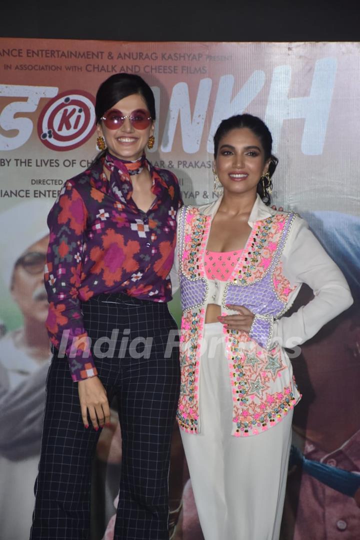 Taapsee Pannu and Bhumi Pednekar at the trailer launch of Saand Ki Aankh