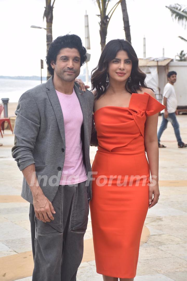 Priyanka Chopra and Farhan Akhtar at the promotions of The Sky is Pink!