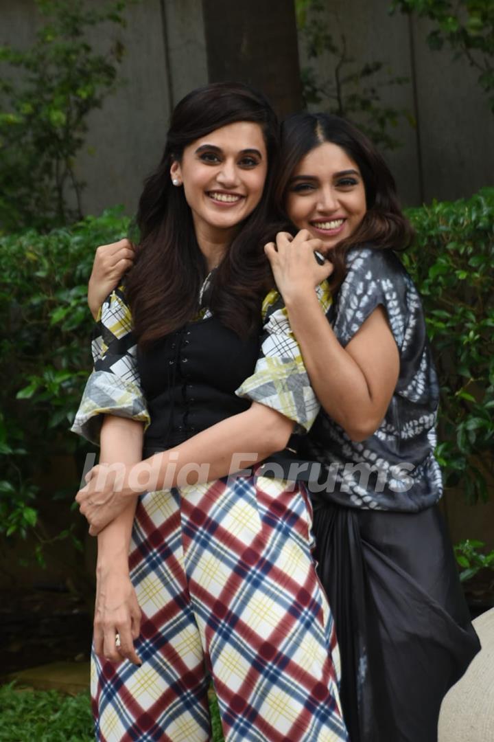 Taapsee Pannu and Bhumi Pednekar at the promotions of Saand Ki Aankh!