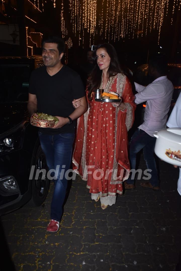 Samir Soni and Neelam Kothari snapped at Anil Kapoor's residence for Karva Chauth!